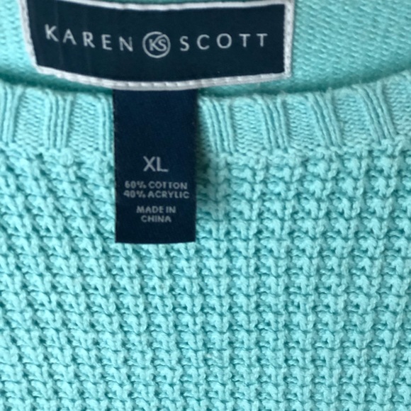 Ladies turquoise sweater. Sweater brand is Karen Scott and the size is XL. - Picture 5 of 7